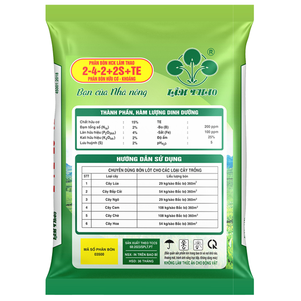 Phân bón HCK Lâm Thao 2-4-2+2S+TE - Ảnh 3